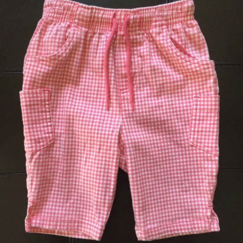 VINTAGE The Childrens Place Girls Gingham Cropped Pants